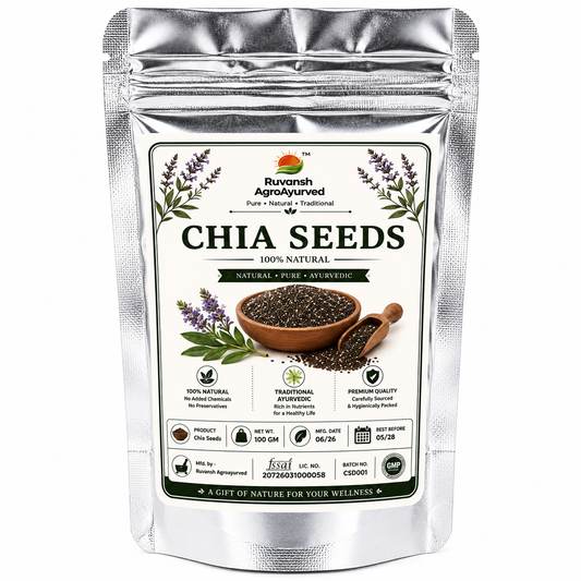 Chia Seeds 100g - Healthy Raw Seeds | Clean Chia Seeds for Eating | Healthy Snacks | Calcium and Protein Rich Seeds I Ruvansh