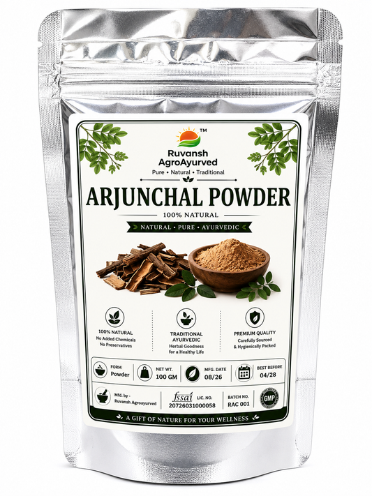 Arjuna Bark Powder - Arjun Chhaal Powder | Pure & Natural | Ruvansh