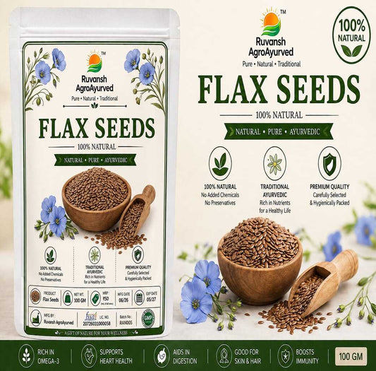 Flax Seeds 00g - Omega-3 | 27g Fiber per 100g | High Fiber Seeds for Heart Health & Daily Nutrition | Perfect for Oats, Smoothies & Seed Cycling