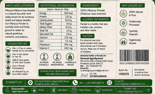 Hibiscus powder 100gm